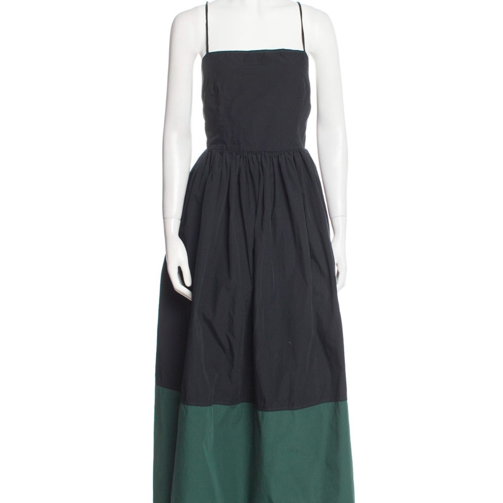 Black and Green Sleeveless Maxi Sundress - bassike